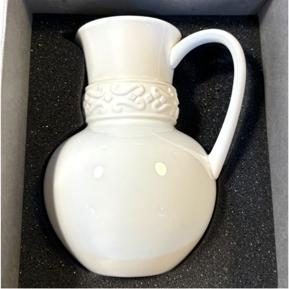 Katy Briscoe Home White China Pitcher NEW